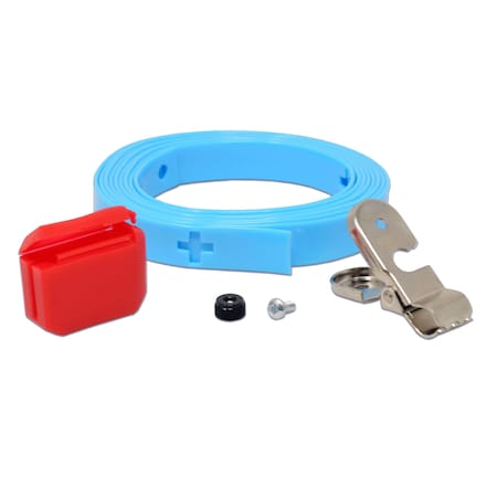 Crest Healthcare CleanGrip Anti-Ligature Tether with Security Clip and Adapter, blue, 6 ft 116606